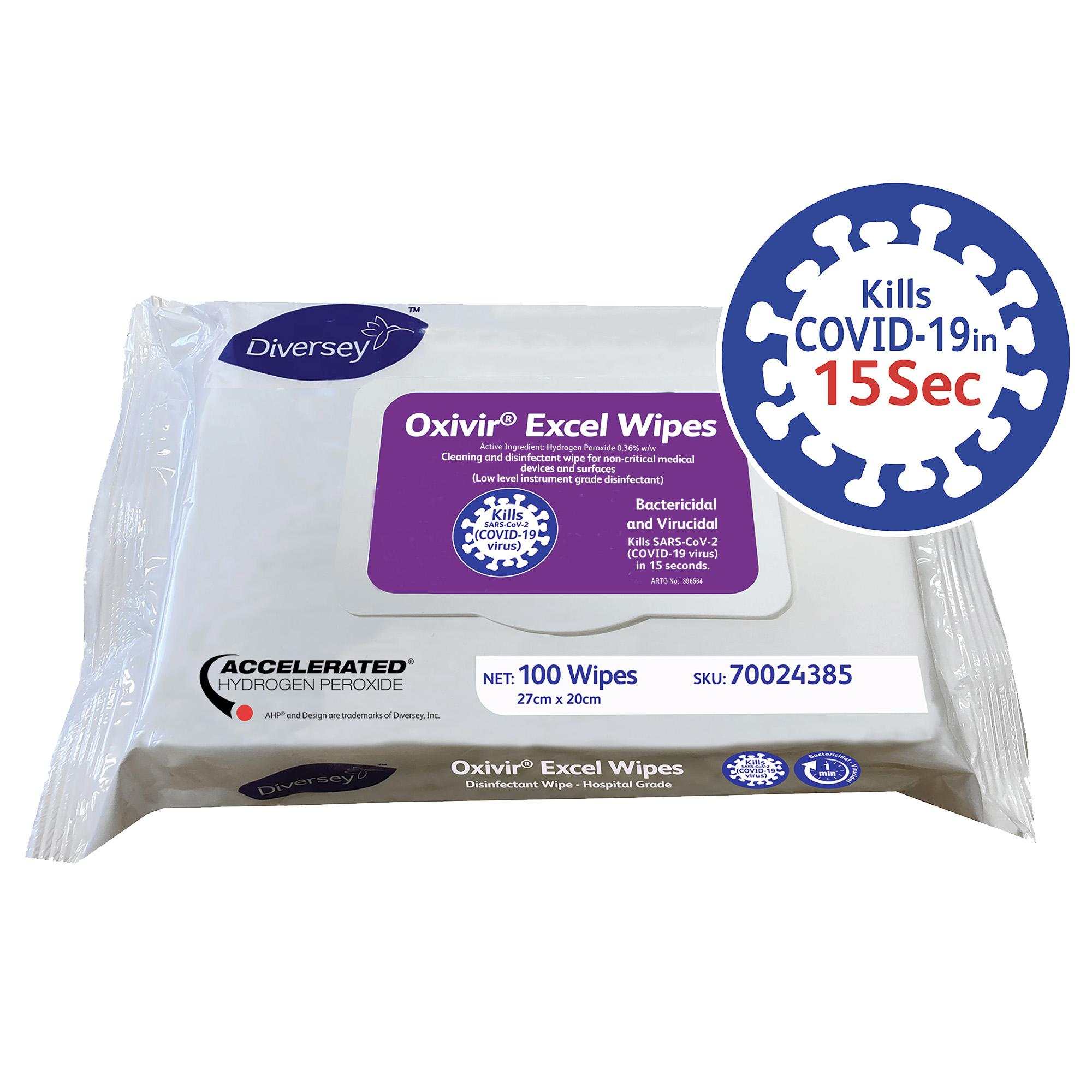 Oxivir Excel Wipes Cleaning and disinfectant wipe for noncritical